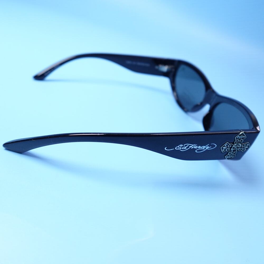 Ed Hardy Sunglasses Iron Cross Black 100% UV Protection - Picture 9 of 16